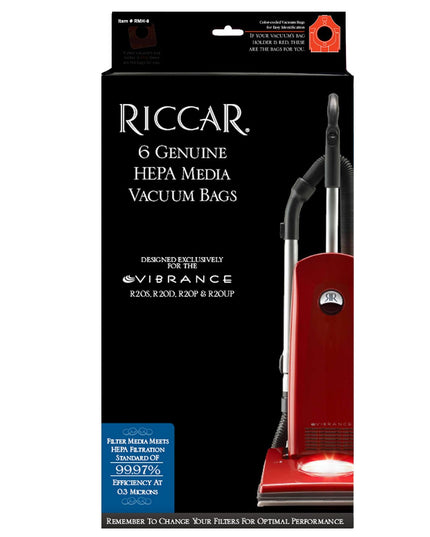 Riccar type M Vibrance R20 HEPA Vacuum Bags (6 Pack) Part # RMH-6 , for New Models