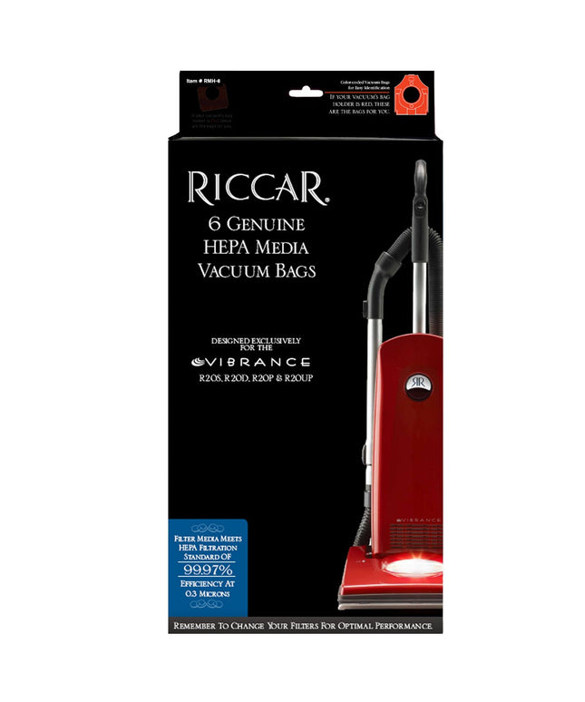Riccar type M Vibrance R20 HEPA Vacuum Bags (6 Pack) Part # RMH-6 , for New Models