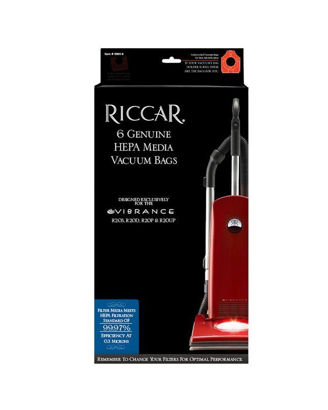 Riccar type M Vibrance R20 HEPA Vacuum Bags (6 Pack) Part # RMH-6 , for New Models