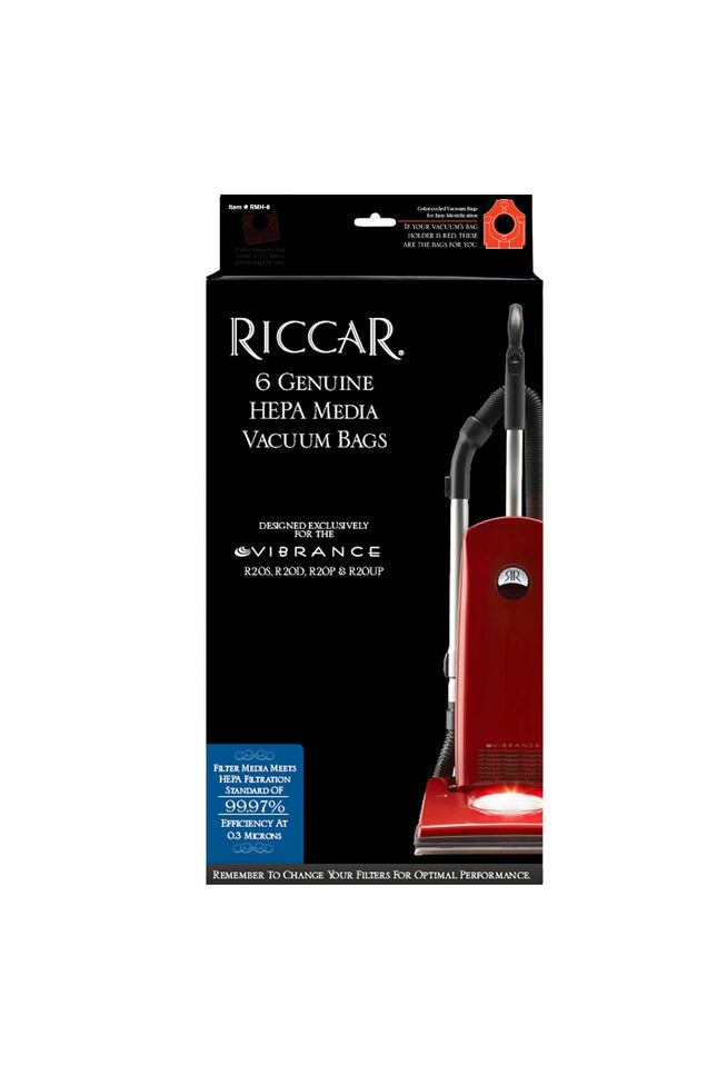 Riccar type M Vibrance R20 HEPA Vacuum Bags (6 Pack) Part # RMH-6 , for New Models
