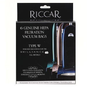 Riccar type W Brilliance HEPA Vacuum Bags (6 Pack) Part # RWH-6 for older models