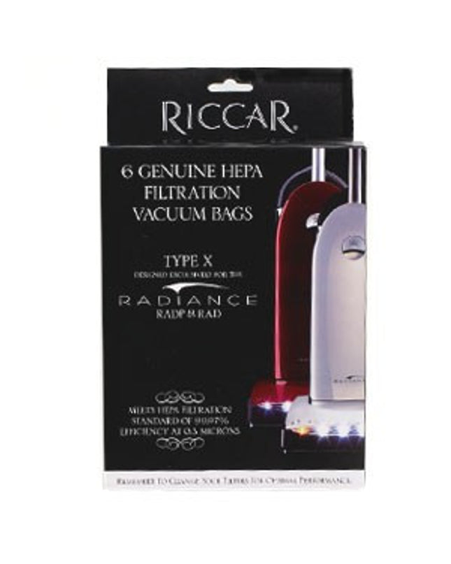 Riccar Type X Radiance HEPA Media Vacuum Bags, (6 Pack) Part # RXH-6