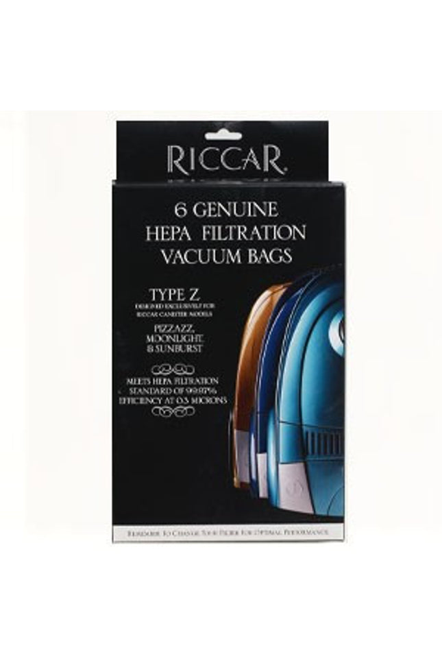 Riccar Moonlight, Pizzazz and Sunburst Canister HEPA Media Vacuum Bags (6 Pack) Original Riccar Part # RZH-6
