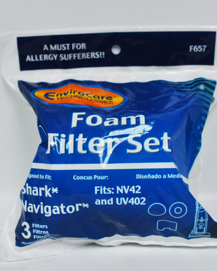 Shark Navigator Vacuum Foam Filter Set - 3 filters