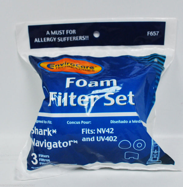 Shark Navigator Vacuum Foam Filter Set 3 filters Vacuums Unlimited
