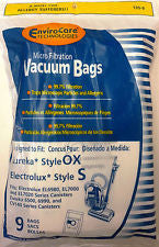 Electrolux style  S and Eureka style OX Vacuum Bags  - 9 pack